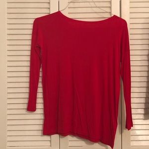 Small Red Long Sleeve Girls Piko Top